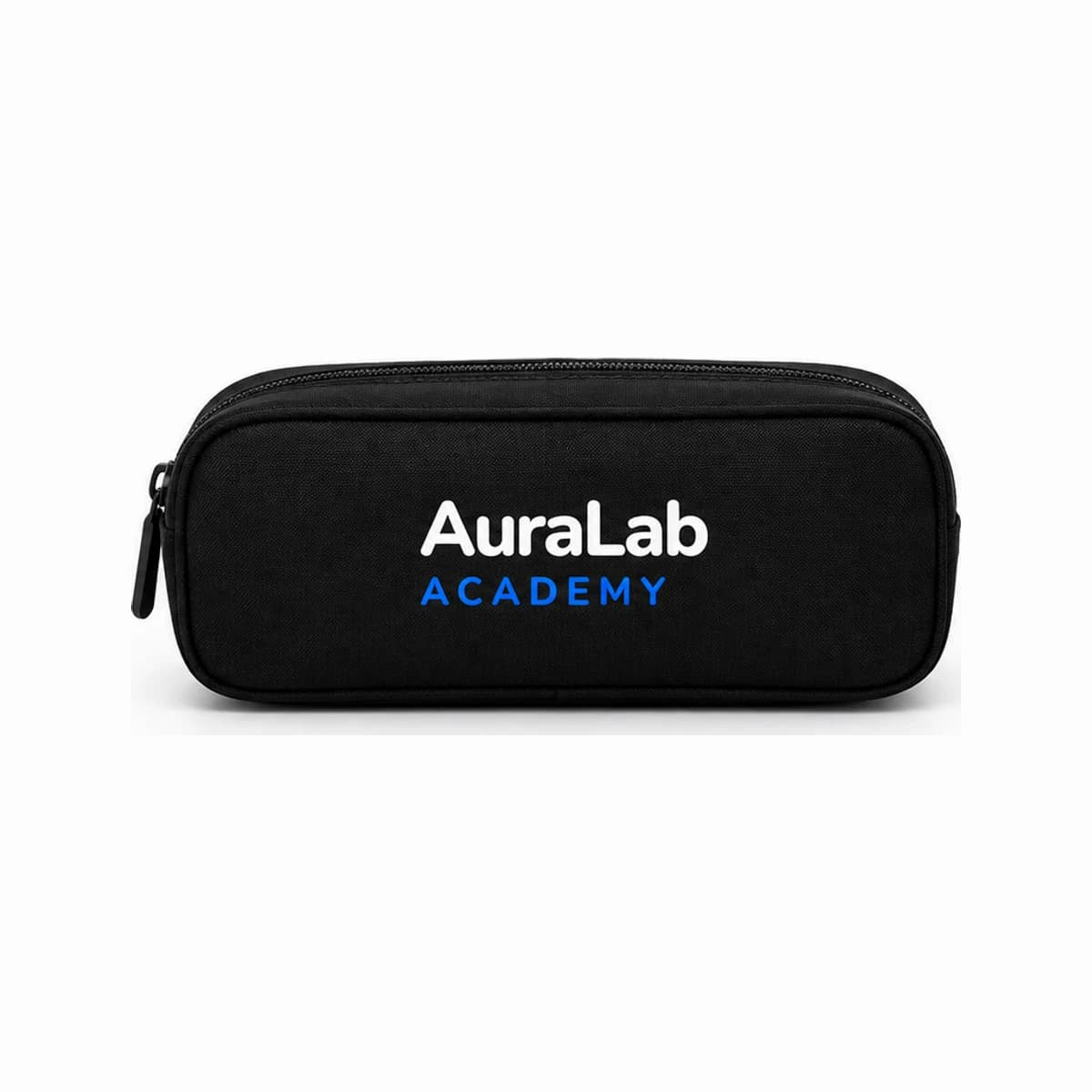 Чёрный пенал AuraLab с логотипом, вид спереди